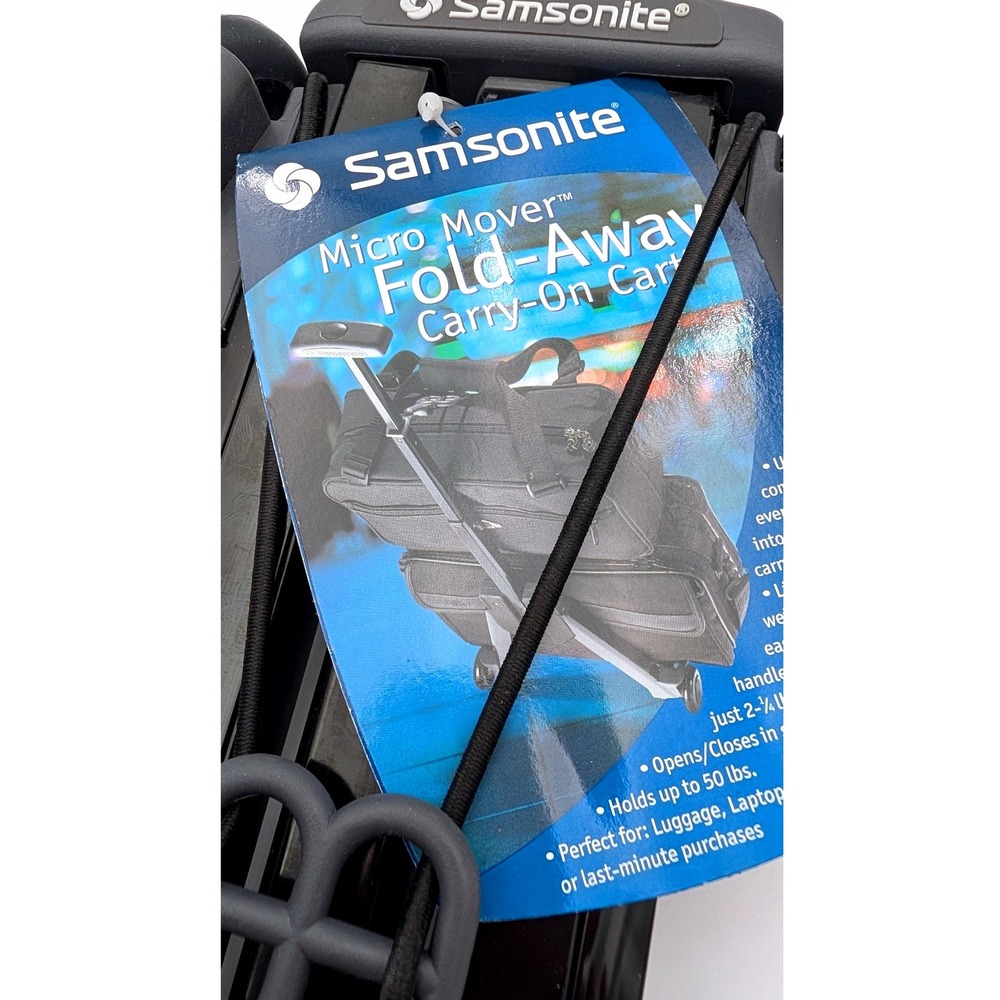 Samsonite Micro Mover Fold-Away Carry-On Cart Black Luggage Trolley 50lb